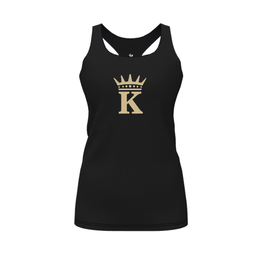 [CUS-DFW-RCBK-PER-BLK-FYS-LOGO1] Racerback Tank Top (Female Youth S, Black, Logo 1)