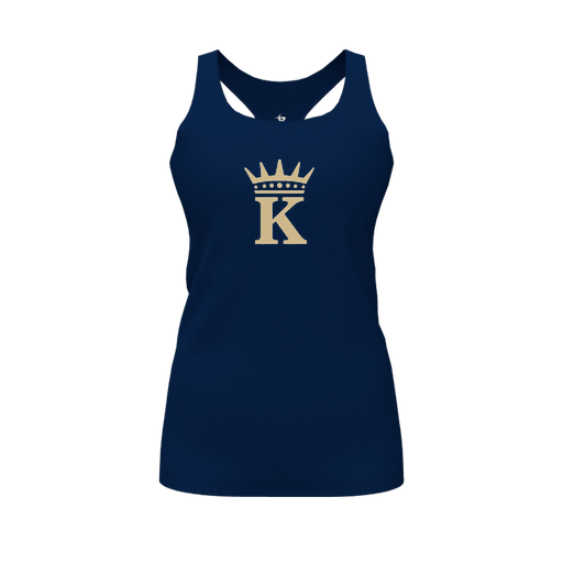 [FT0TRBNV-FYS-LOGO1] Decker Racerback Tank Top (Female Youth S, Navy, Logo 1)