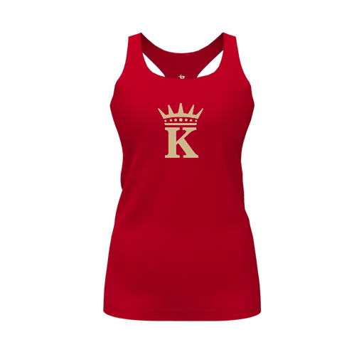 [CUS-DFW-RCBK-PER-RED-FYS-LOGO1] Racerback Tank Top (Female Youth S, Red, Logo 1)