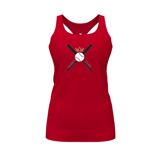 [CUS-DFW-RCBK-PER-RED-FYS-LOGO2] Racerback Tank Top (Female Youth S, Red, Logo 2)