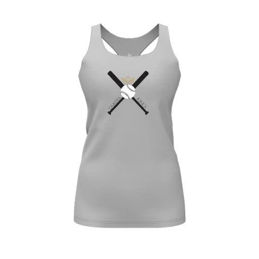 [CUS-DFW-RCBK-PER-GRY-FYS-LOGO2] Racerback Tank Top (Female Youth S, Gray, Logo 2)