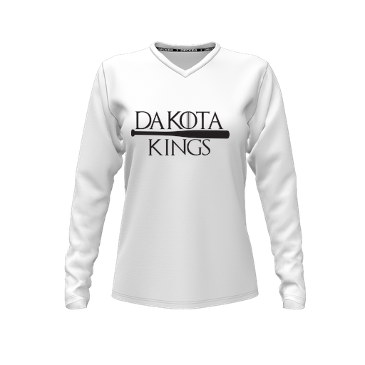 [CUS-DFW-TEES-CMF-VNK-LSL-WHT-FYXS-LOGO3] Comfort T-Shirt (Female Youth XS, White, V Neck, Logo 3, Long Sleeve)