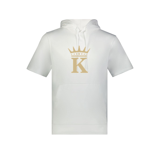 [6871.005.S-LOGO1] Men's Dri Fit Short Sleeve Hoodie (Adult S, White, Logo 1)