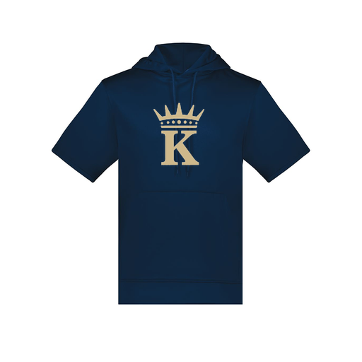 [6871.065.S-LOGO1] Men's Dri Fit Short Sleeve Hoodie (Adult S, Navy, Logo 1)