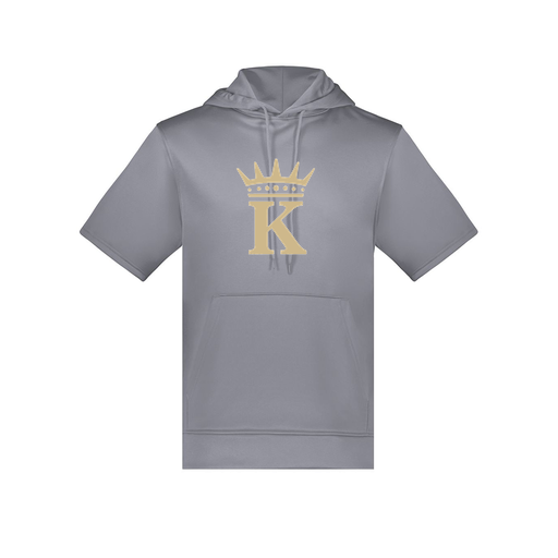 [6871.059.S-LOGO1] Men's Dri Fit Short Sleeve Hoodie (Adult S, Gray, Logo 1)