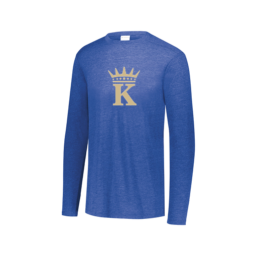 [3075.U55.XS-LOGO1] Decker Men's Tri-Blend T-Shirt - Long Sleeve (Adult XS, Royal, Logo 1)