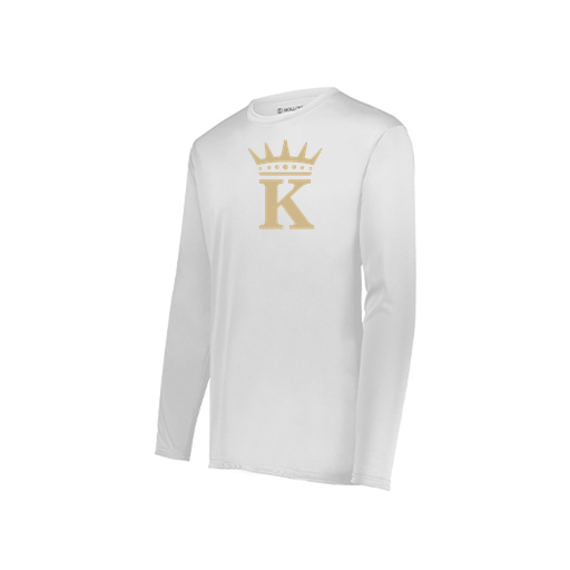[222823.005.S-LOGO1] Youth LS Smooth Sport Shirt (Youth S, White, Logo 1)