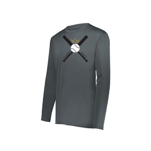 [222823.059.S-LOGO2] Youth LS Smooth Sport Shirt (Youth S, Gray, Logo 2)