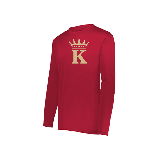 [222823.083.S-LOGO1] Youth LS Smooth Sport Shirt (Youth S, Red, Logo 1)