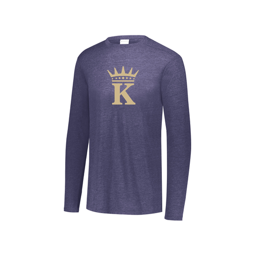 [FTLCUBNV-YS-LOGO1] Decker Youth Tri-Blend T-Shirt - Long Sleeve (Youth S, Navy, Logo 1)