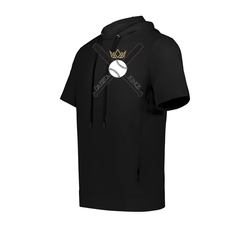 [222605.080.S-LOGO2] YOUTH VENTURA SOFT KNIT SHORT SLEEVE HOODIE (Youth S, Black, Logo 2)