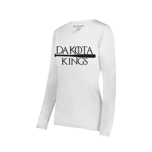 [222824.005.S-LOGO3] Ladies LS Smooth Sport Shirt (Female Adult S, White, Logo 3)